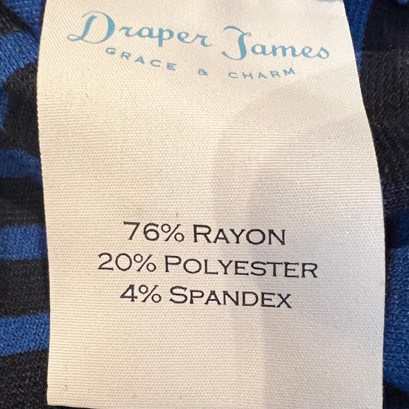 Preppy! Draper James Black & Royal Blue Stripes Tulip Hem Mini Dress Siz… - Picture 11 of 13